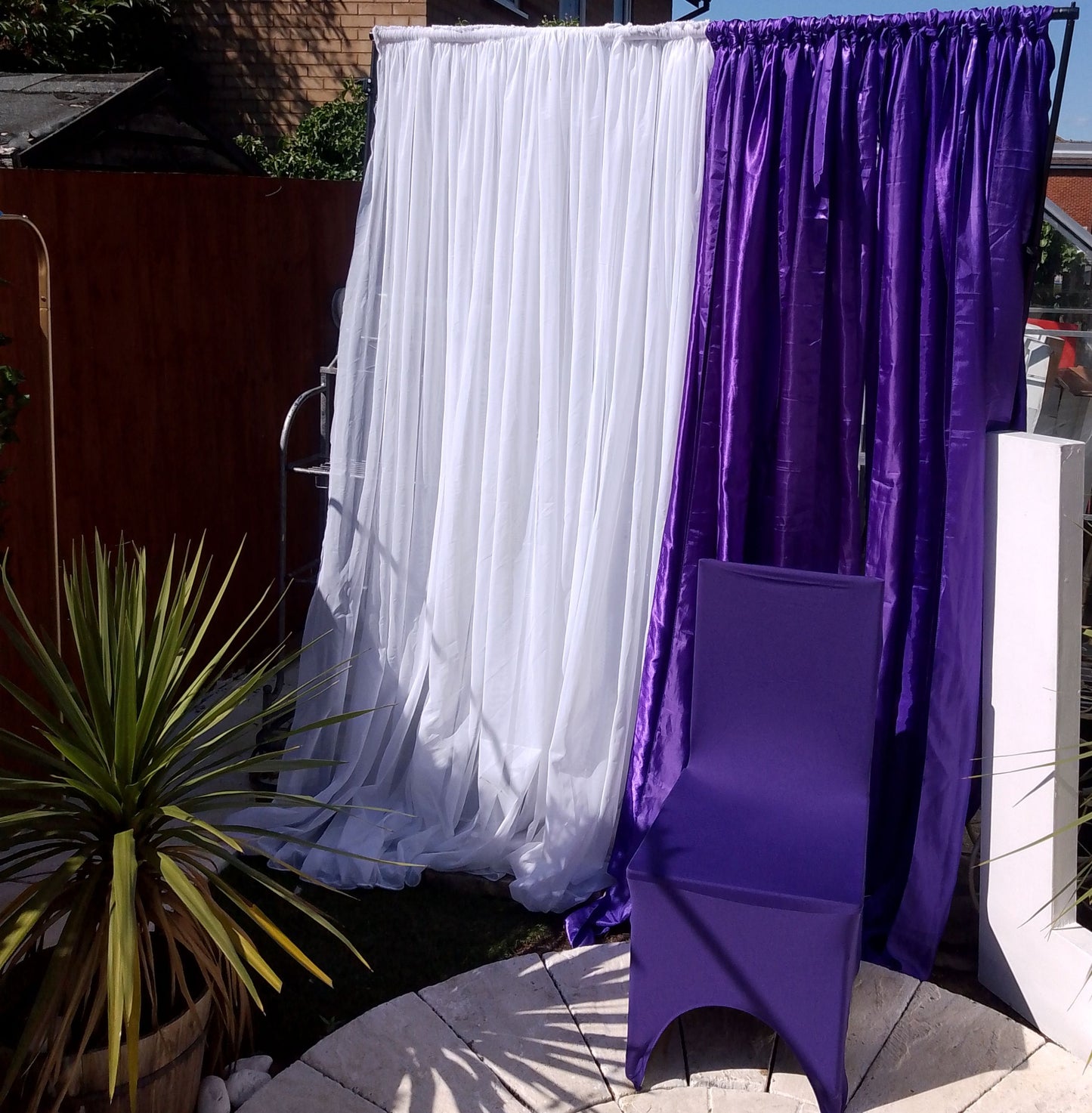 White net backdrop 7ft Wide x 7 ft High can extend