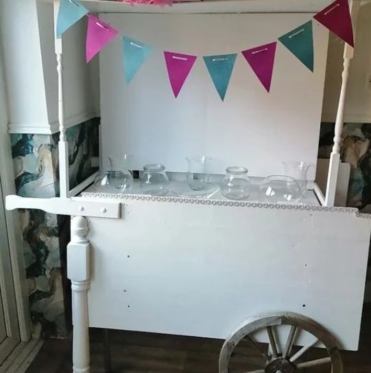 White Table Top Cart Hire DIY Hire