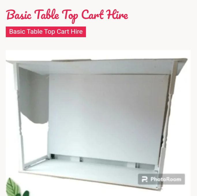 Basic Table Top Cart Hire DIY Basis