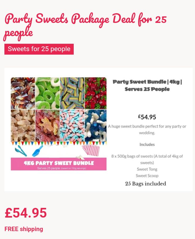Party Sweet Bundle Deal for 25 people