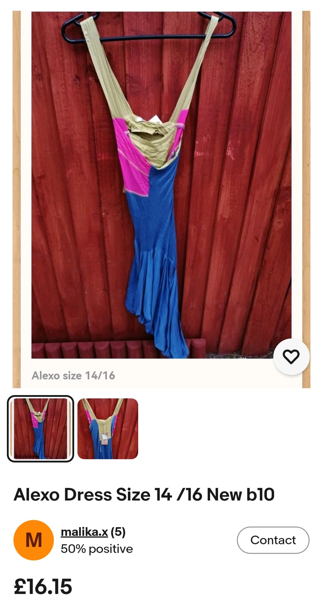 Alexo Dress size 14/16 New