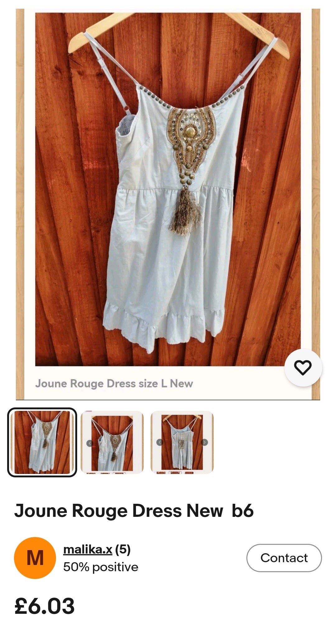 Joune Rouge Dress Size L New