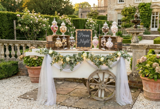 Sweet Cart Prop Hire with Decor and Sweets for 50 Guests