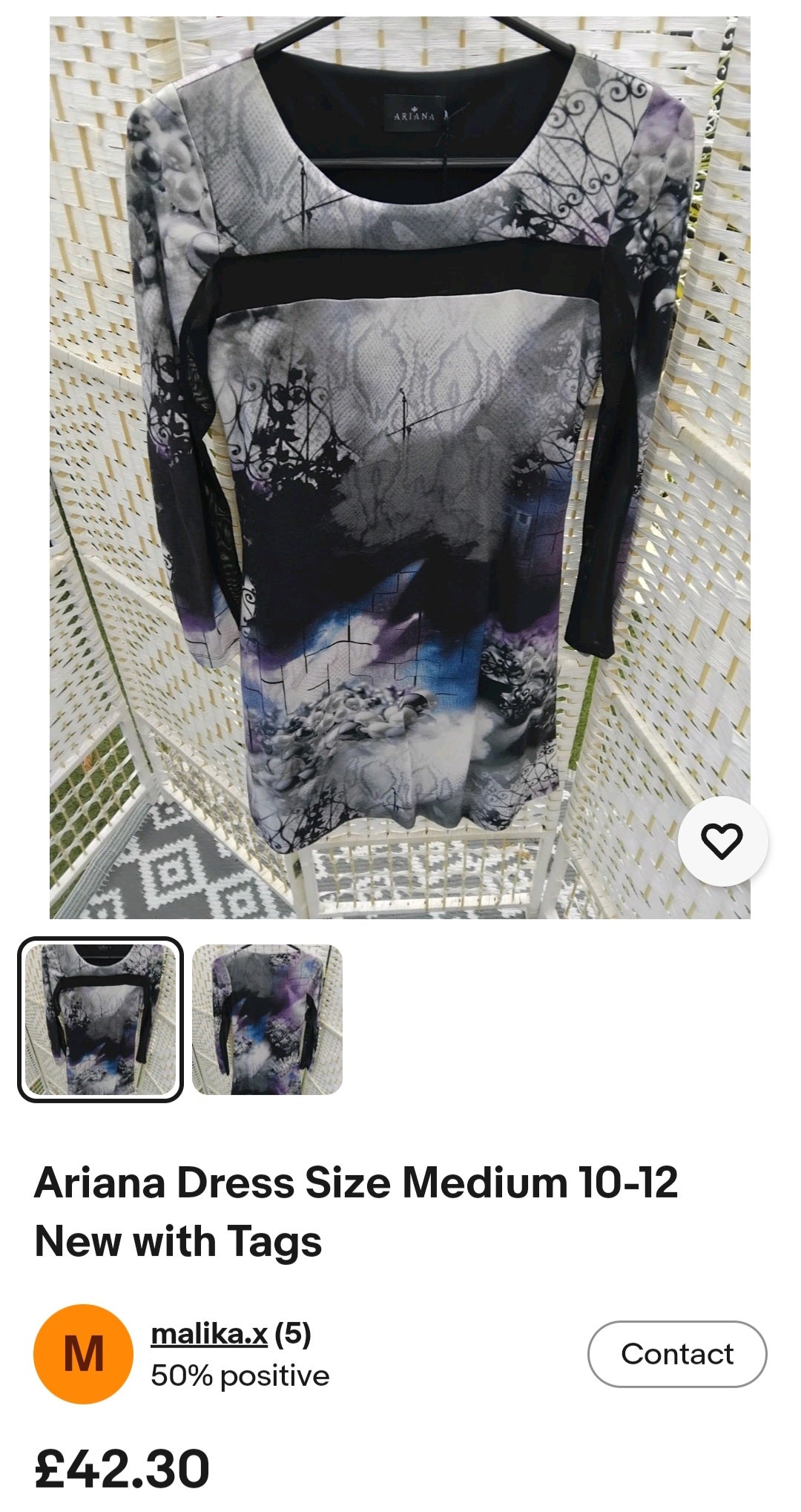 Ariana DRESS SIZE Small/medium  10/12 new