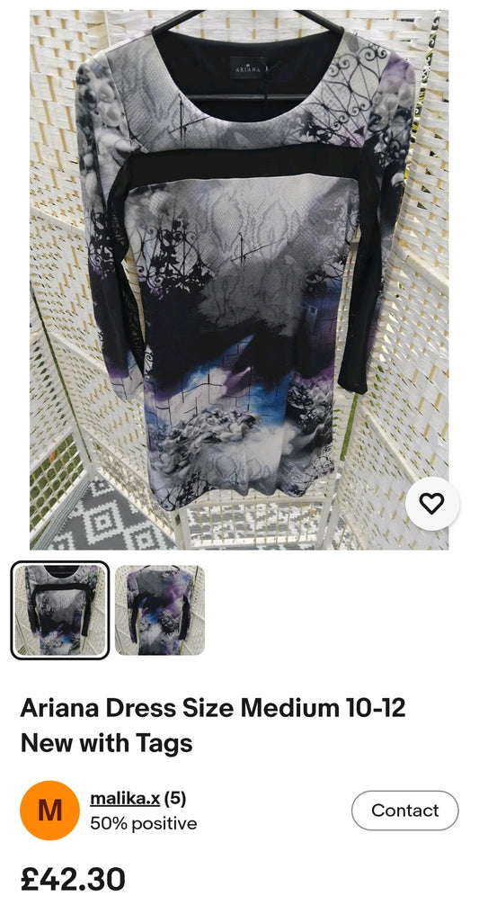 Ariana DRESS SIZE Small/medium  10/12 new