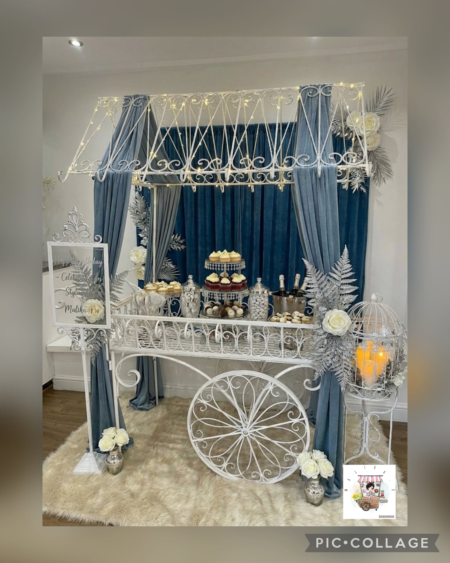 Winter Wonderland Luxury Vintage Sweet Cart for 100 Guests
