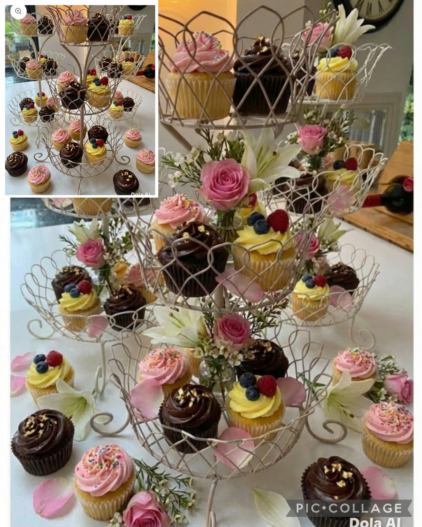3 beautiful cupcake stands for hire without treats