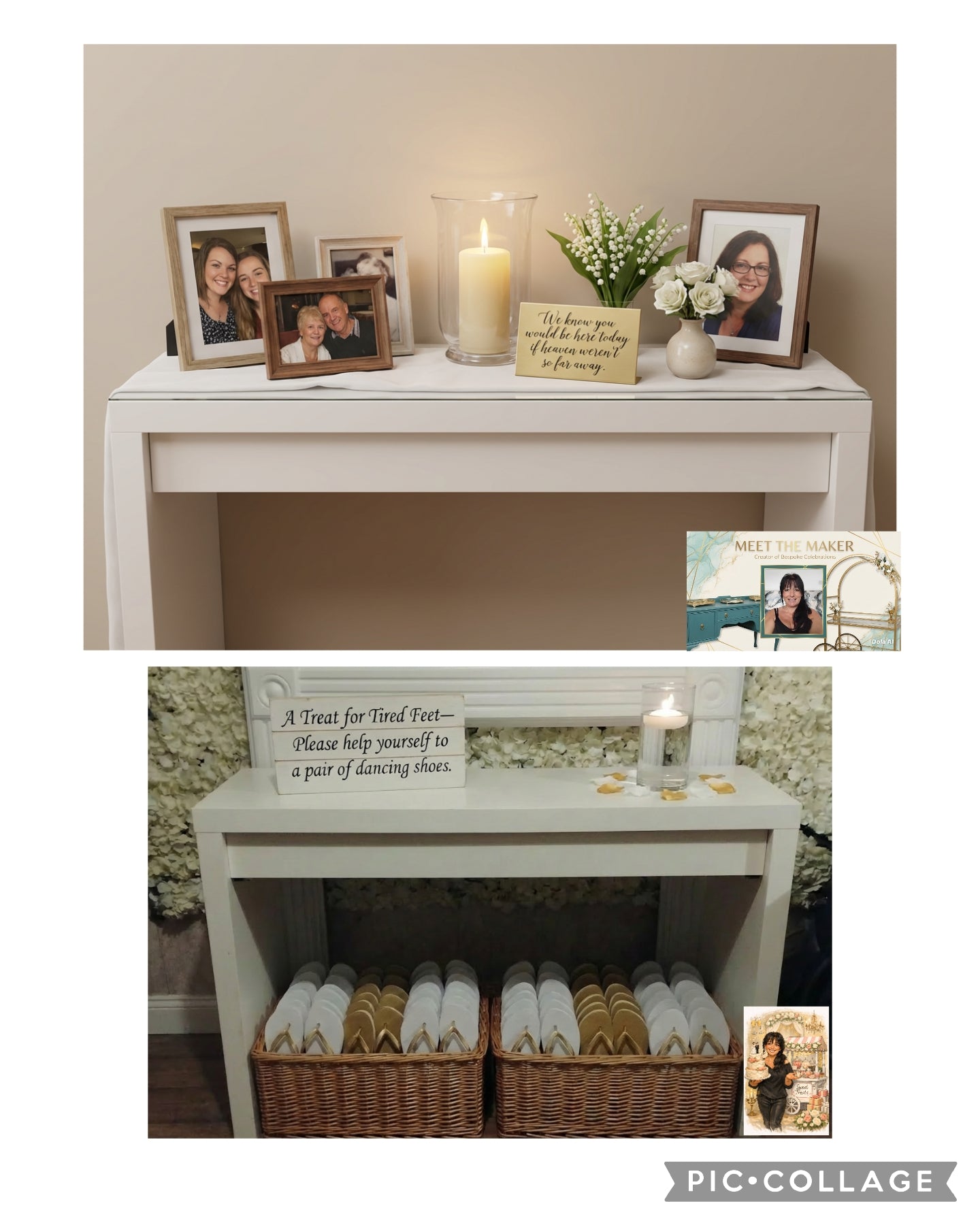 White slim Furniture to hire