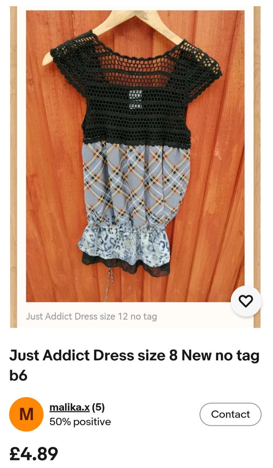Just ADDICT DRESS SIZE 8 New no tag