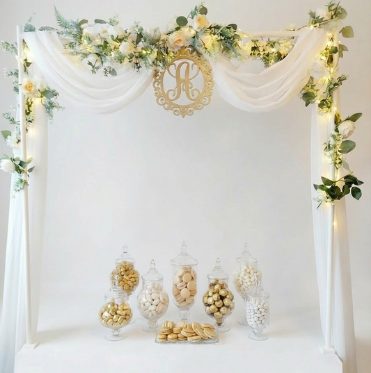 Over Table Display Bar Decorated with Option of sweets for 50 guests