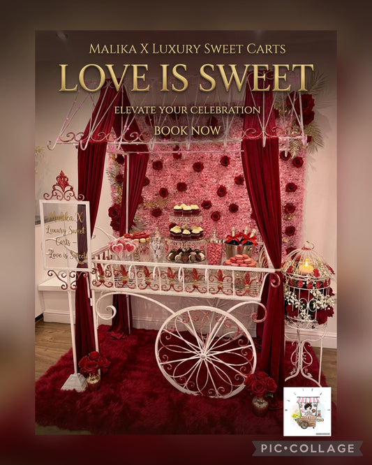 Luxury Vintage Sweet Cart for Valentine’s serves 100 Guests