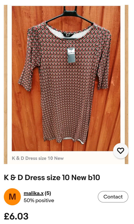 K &D Dress size 10 New