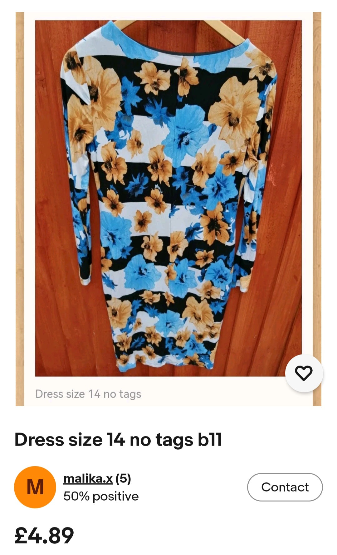 Flower Dress size 14 new no tag