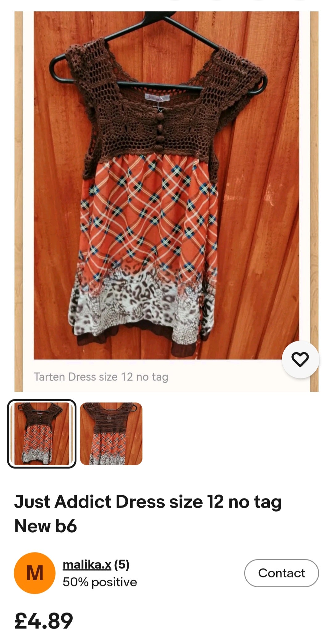 Just ADDICT DRESS SIZE 12 New