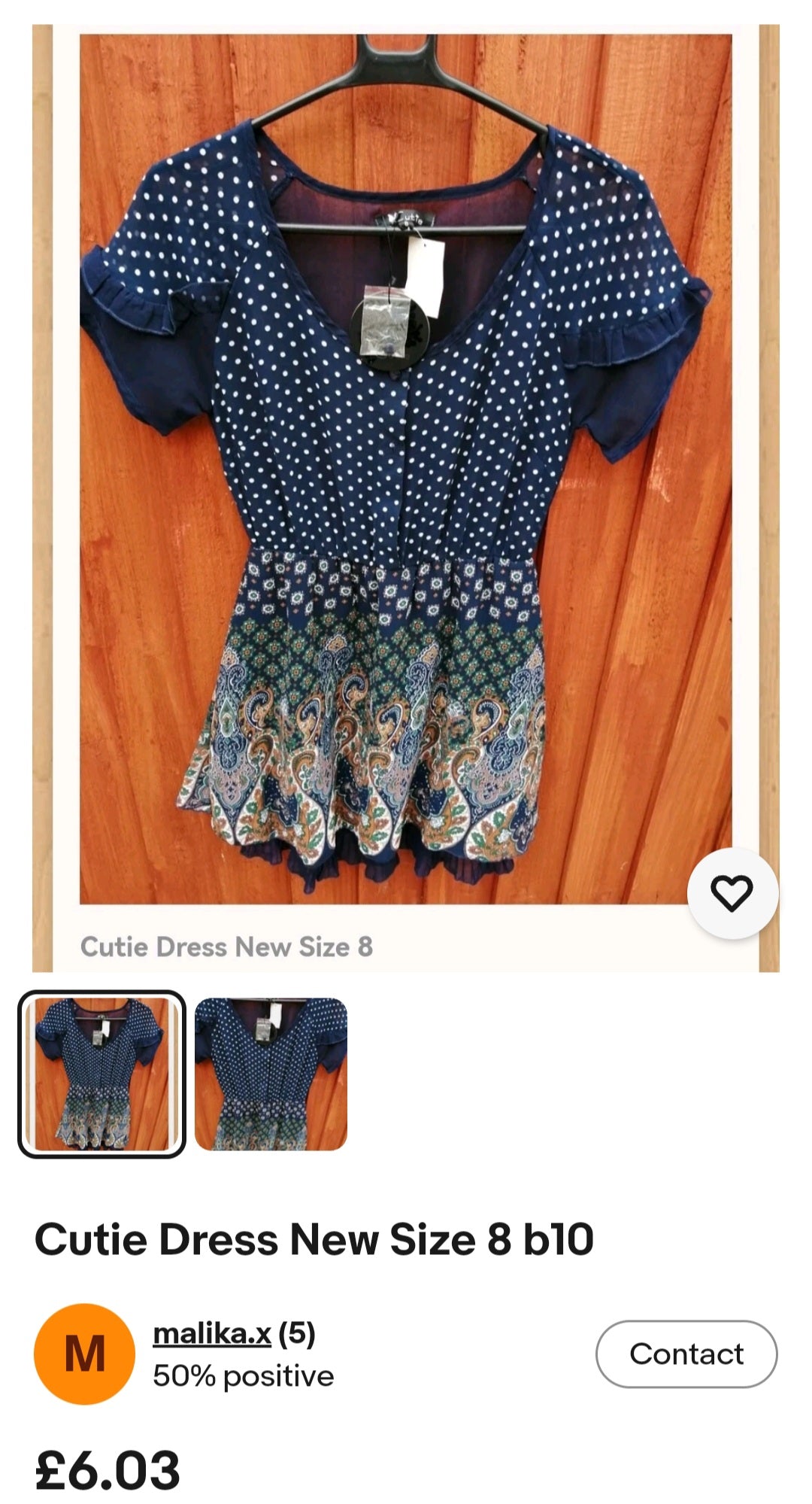 Cutie Dress Size 8 New