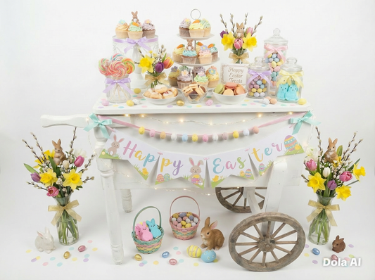 2 Props of  Sweet Cart with Decor and Sweets & Cupcakes for 50 Guests