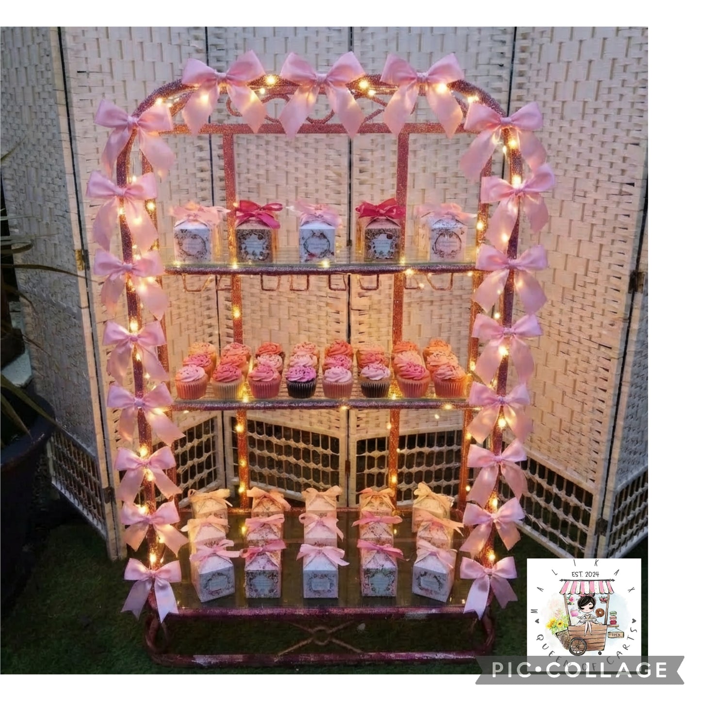 Wrought Iron Bakers Rack for Princess Theme sweet treats Hire for 50 Guests